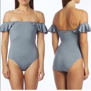 VINCE CAMUTO Ruffle Bandeau One Piece Convertible Swimsuit